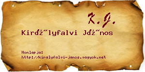 Királyfalvi János névjegykártya